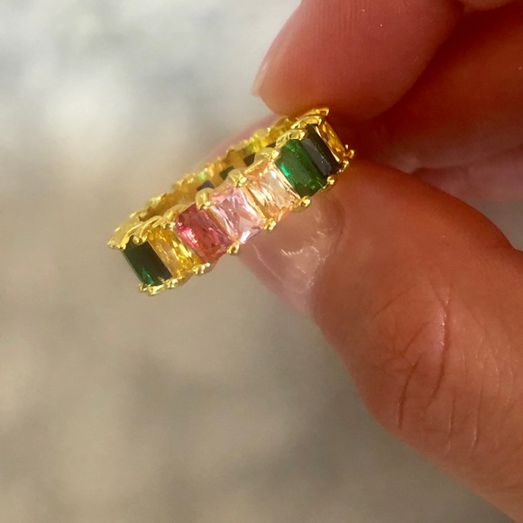 Rainbow Baguette Ring - Picture 7 of 12
